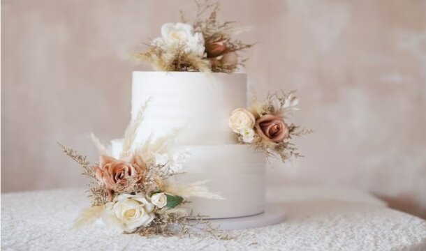 Floral wedding cake