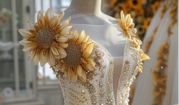 Sunflower wedding dress