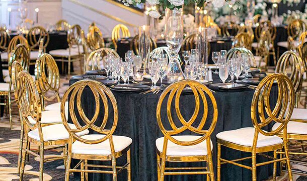 Black and gold wedding