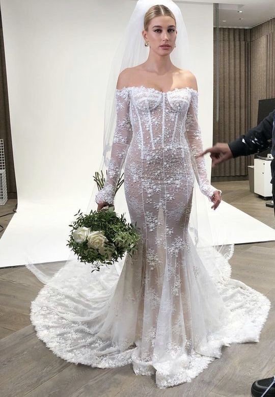 hailey bieber wedding dress