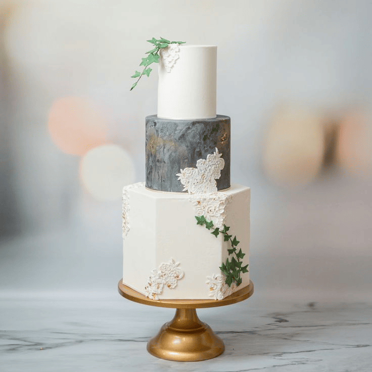 Hexagonal wedding cake