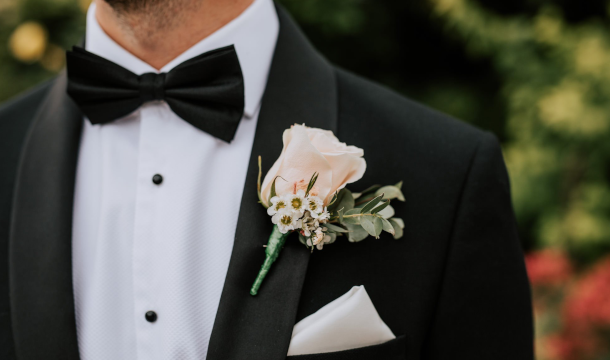 Black dress at wedding