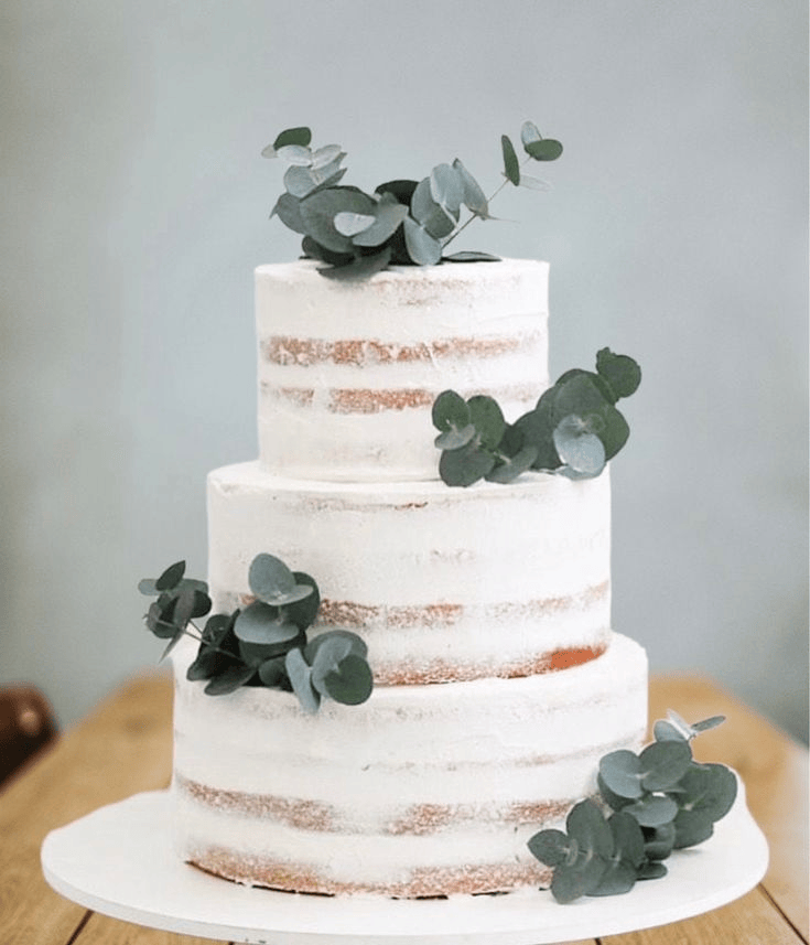 Wedding Cake with eucaliptus