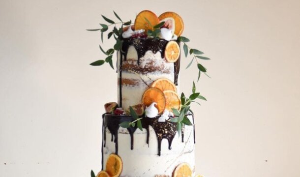 citrus naked cake