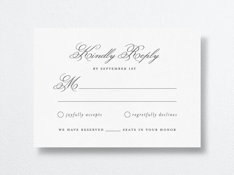 Wedding rsvp card examples