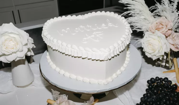 Heart shaped wedding cake