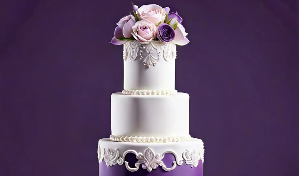 Purple wedding cakes