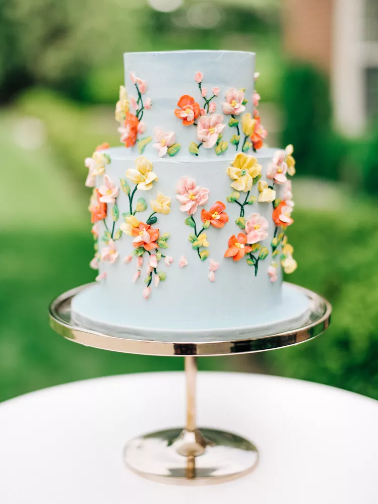 Two tier wedding cake