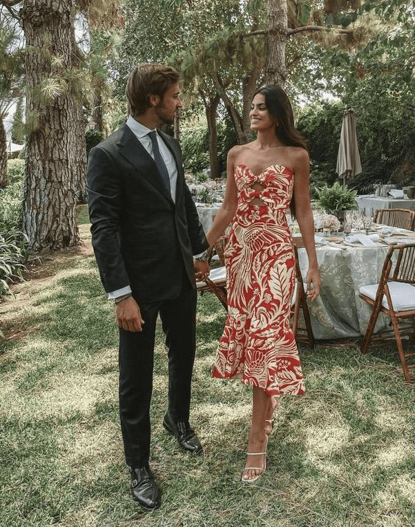 Garden Party Attire Wedding couple smiling